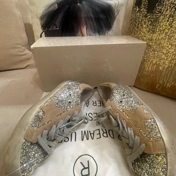 Golden Goose Glitter Sparkle Sneakers Size 7/37 - Picture 5 of 8